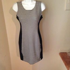 Black and white striped dress